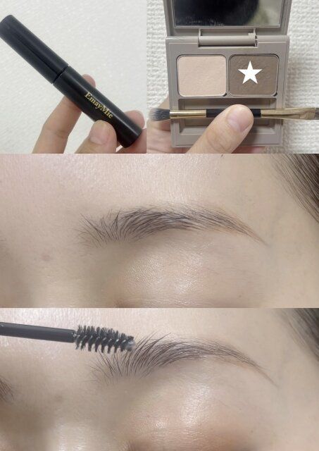 パウダーとクリアマスカラをのせる