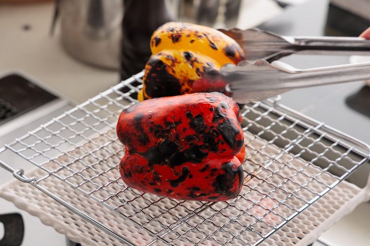 パプリカを炙る
