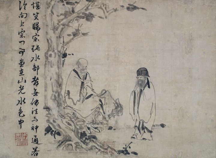 国宝 因陀羅筆・楚石梵琦題詩「禅機図断簡 智常禅師図」 