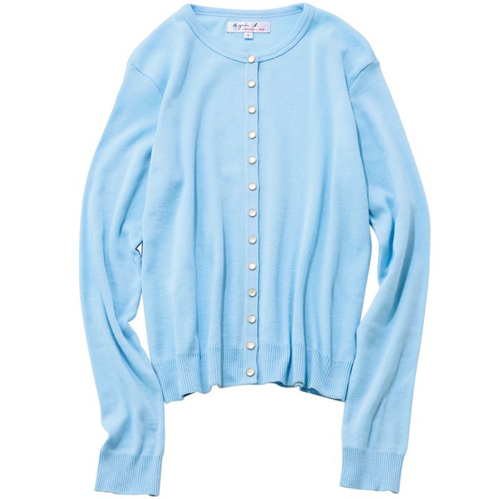 アニエスべーの水色のカーディガン