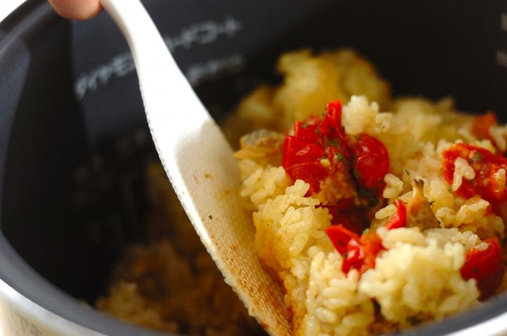 エビとアサリのピラフの作り方5