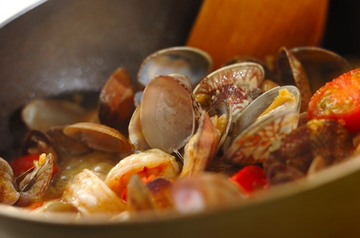 エビとアサリのピラフの作り方2