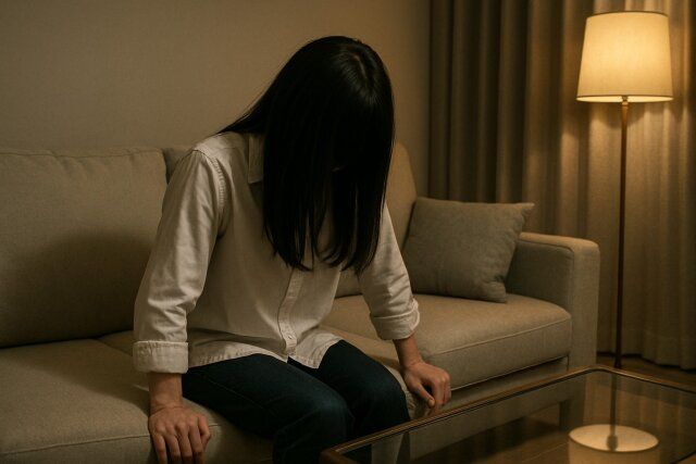 ホームステージング 怖い話 揺れる女性