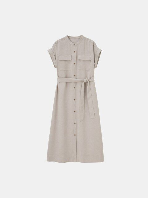 2025夏plstダブルポケットシャツワンピース
