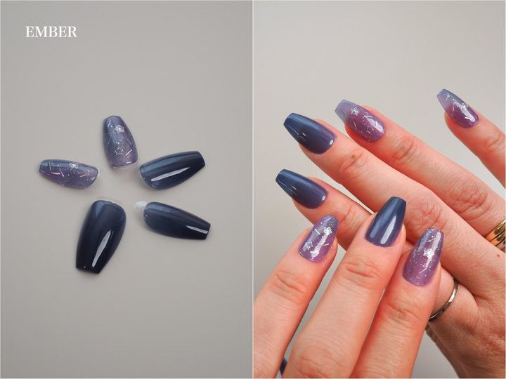 画像: クールなのに可愛い、星降る夜のようなツートンネイル