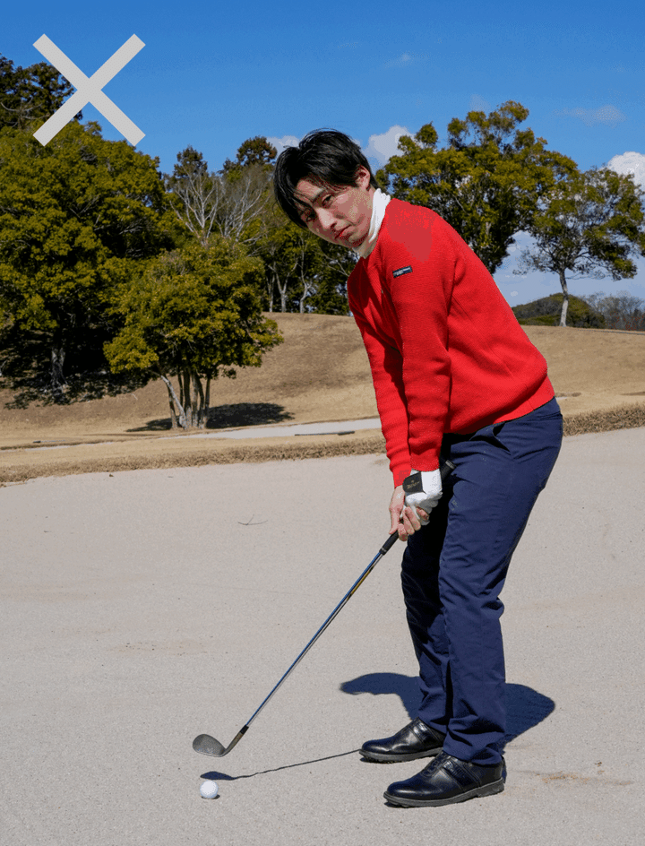 バンカーからのアプローチ、失敗してない？コツはヒザの高さにあり