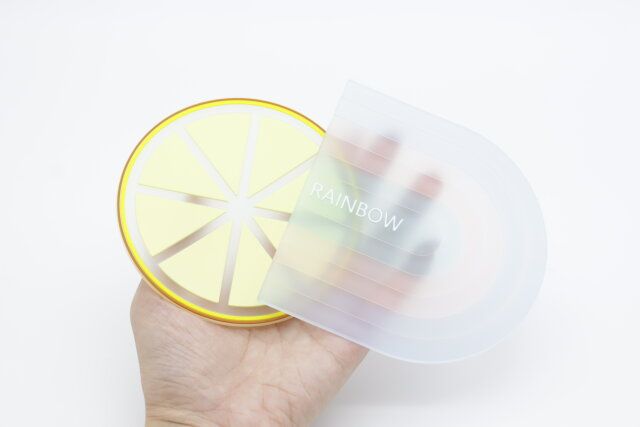 PVCコースター（果物柄） PVCコースター（レインボー、3色、クリア）