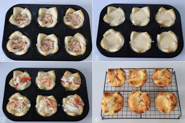 アパレイユを等分に流し入れ焼く。