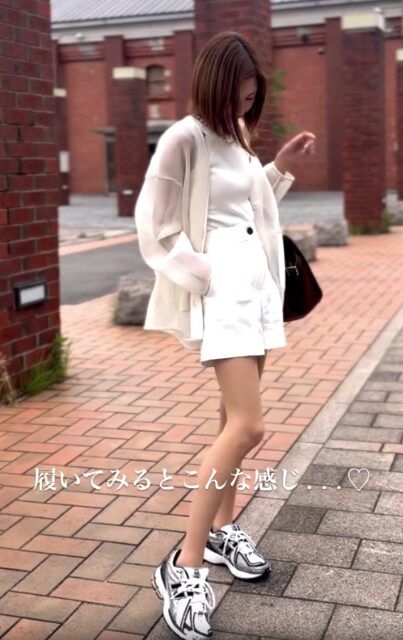 テーラードショートパンツを着たコーデ