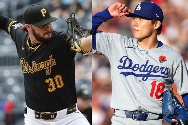 ポール・スキーンズ、山本由伸（C）Getty Images