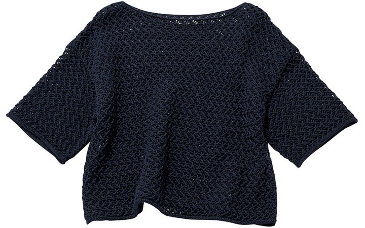 マカフィーのボートネックの短丈クロシェニット