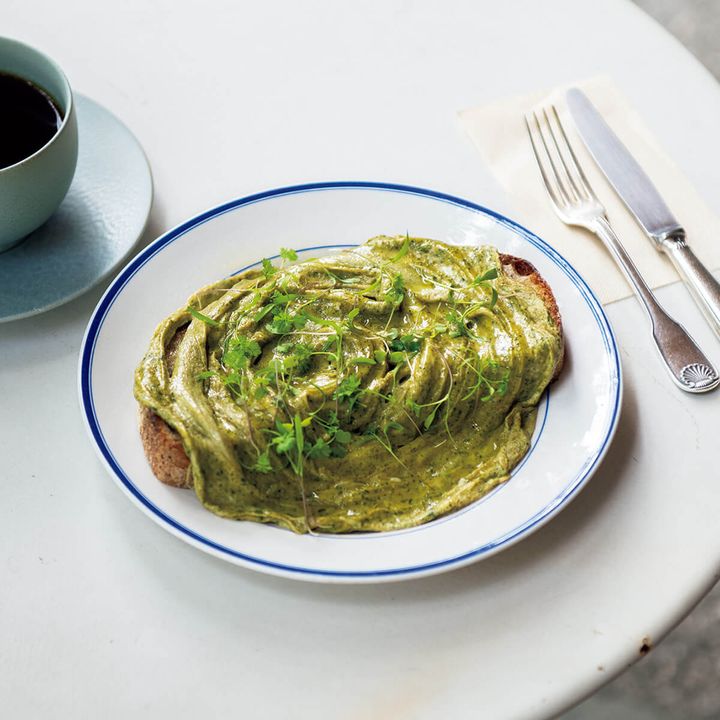 東京〈オニバス・コーヒー 自由が丘〉オムレットオープンサンドイッチ