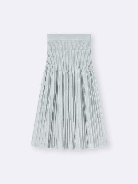 2025gu女性おすすめシアーニットフレアスカート