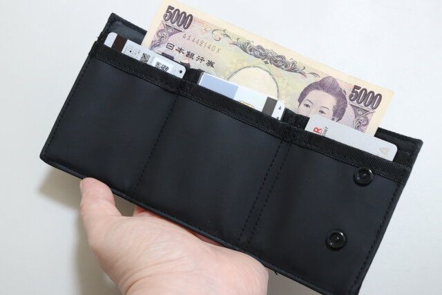ダイソー 三つ折り財布 使用例 お札 カード
