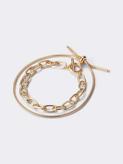 GU スライドチェーンブレスレット2P GOLD