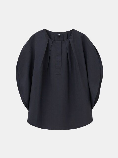 2025plst夏女性タイプライターサークルブラウス