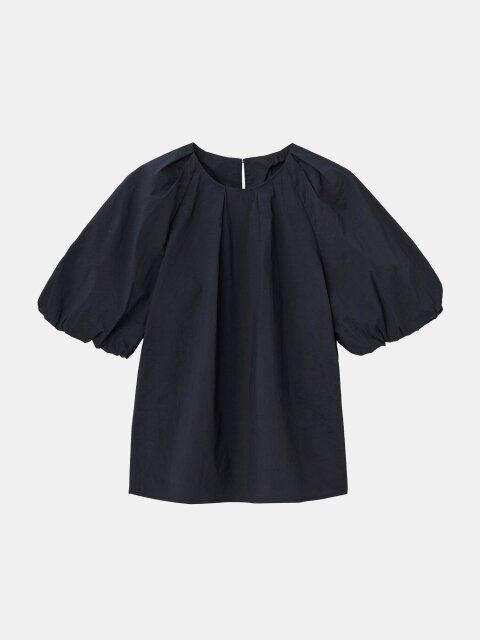 2025plst夏女性ハイストレッチナイロンパフスリーブブラウス