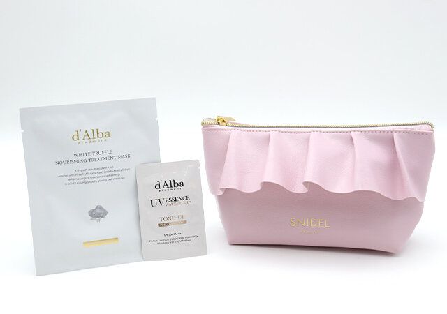 SNIDEL BEAUTY［スナイデル ビューティ］ピンクフリルポーチ＆d’Alba［ダルバ］コスメ2点セット