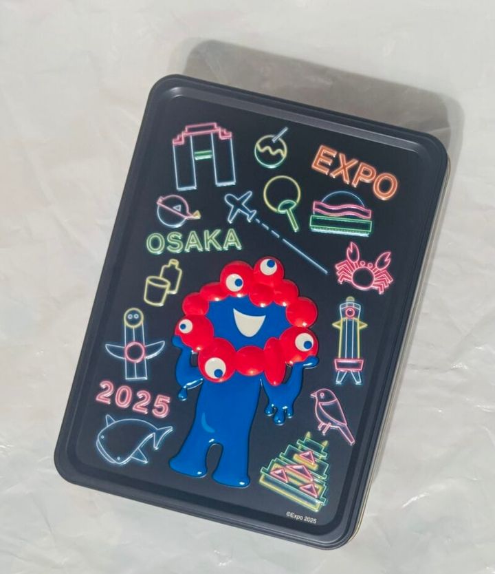 大阪万博仕様の焼き菓子缶、ドリカポ