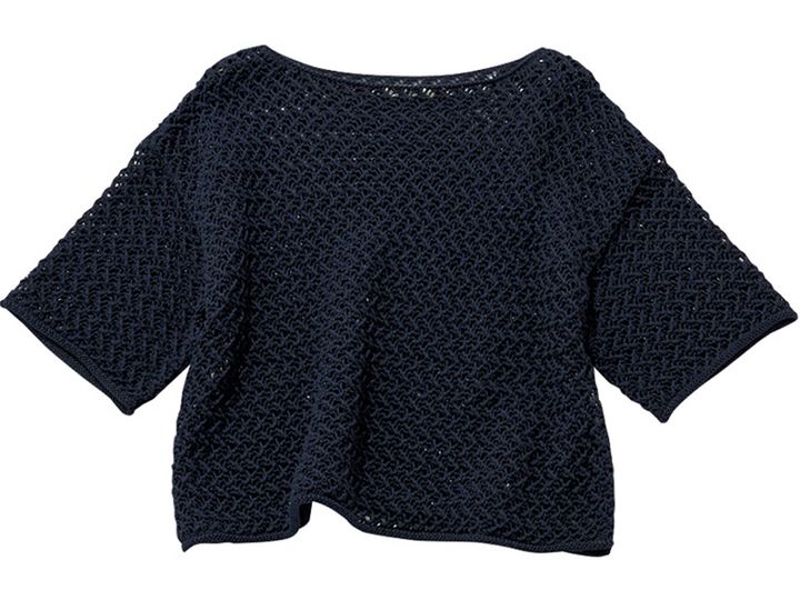 マカフィーの短丈ボートネックのクロシェニット