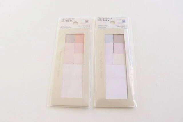 ダイソー コスメ調ふせん（ピンク） コスメ調ふせん（ブルー） パッケージ