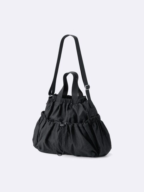 2025gu夏黒ギャザーポケットバッグ