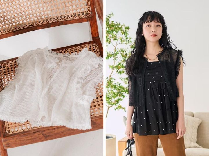 画像: 「レースプリーツベスト」各￥8,030 出典：フリークス ストア