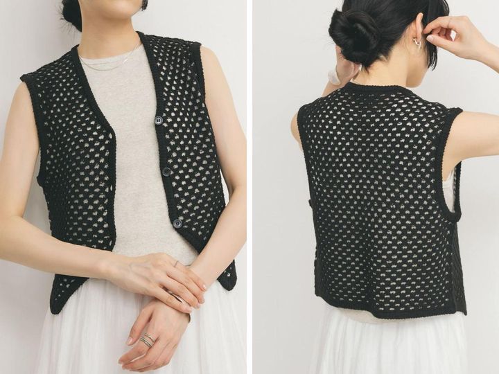 画像: 「ループヤーンメッシュベスト」￥7,150 出典：KBF