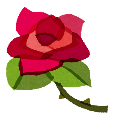 花のイラスト「薔薇一輪」