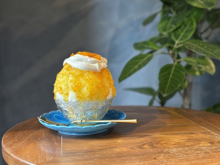 「山粧う金柑」1680円（2025年4月初旬から提供、なくなり次第終了）※2025年６月中旬からは杏を使ったかき氷「一花心のあんず」1680円）を提供予定