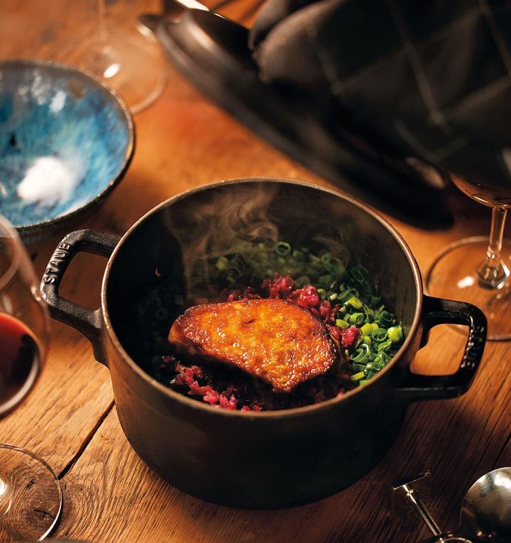 乃木坂『HOUSE』の「照り焼きフォアグラのピラフ シバ漬け＆青ネギ」