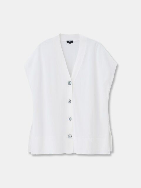 PLSTのコットンアセテートブレンドジレカーディガン