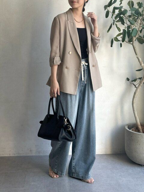 ワイドデニムコーデ1