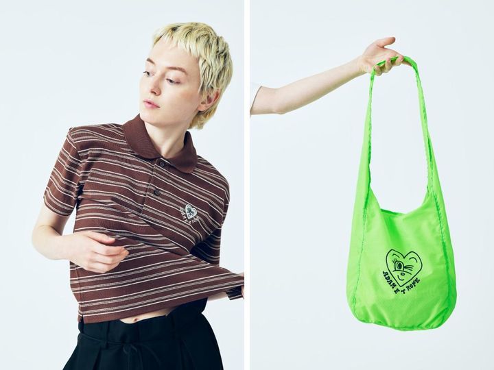 画像: 左「EMBROIDERY POLO SHIRTS」￥9,900、右「PRINT ONE SHOULDER BAG」￥4,950 出典：Chocomoo COLLECTION BY JUN