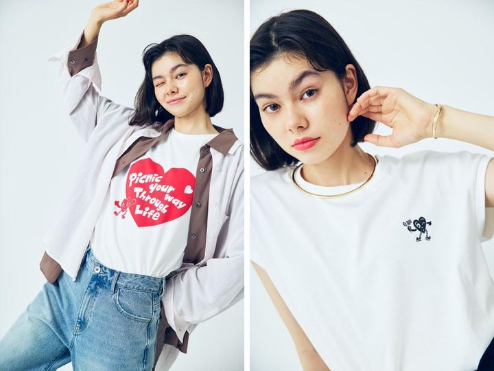 画像: 左「PRINT T−SHIRTS」￥4,994、右「NO SLEEVE T−SHIRTS」￥4,994 出典：Chocomoo COLLECTION BY JUN