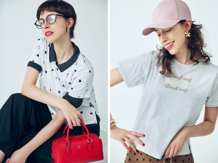 画像: 左「PATTERNED ALL OVER T-SHIRTS」￥5,489、右「FOAM PRINT T-SHIRTS」￥5,489 出典：Chocomoo COLLECTION BY JUN