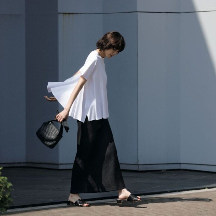 とろみTシャツのコーディネート