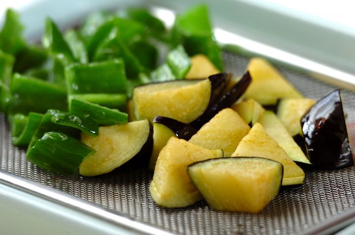 ナスの中華風キーマカレーの作り方1