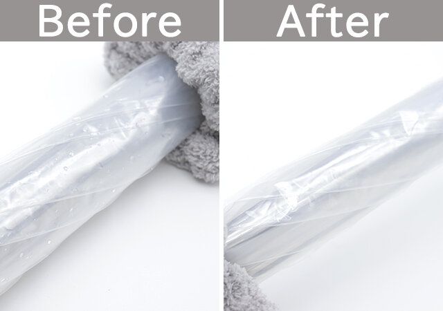 ダイソーの傘用シュシュは吸水力抜群