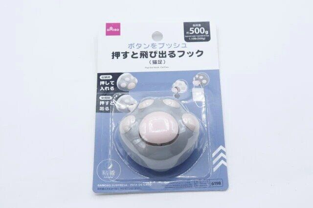 ダイソー 押すと飛び出るフック（猫足） パッケージ