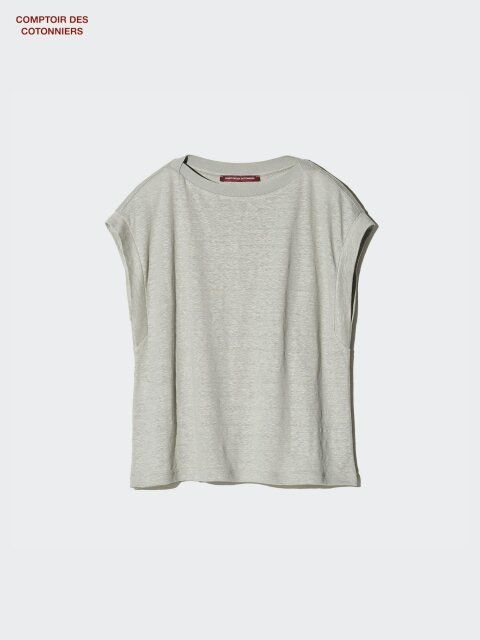 ユニクロのリネンフレンチスリーブリラックスフィットT