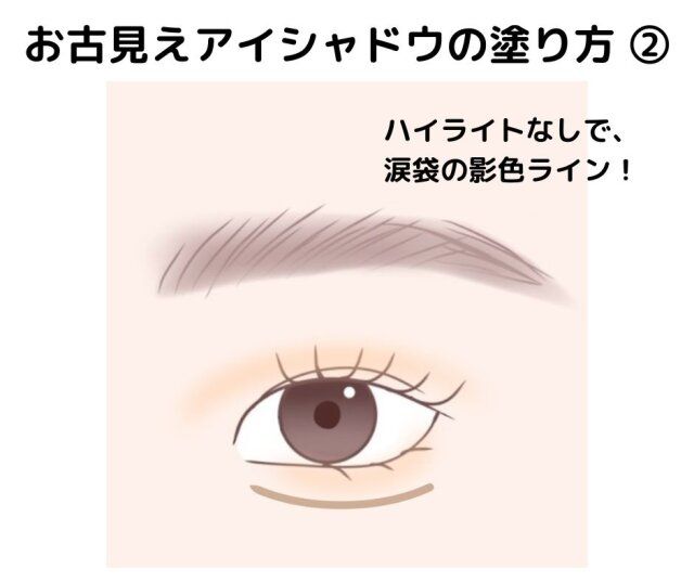 お古見え アイシャドウの塗り方②
