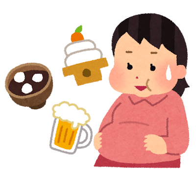 正月太りのイラスト