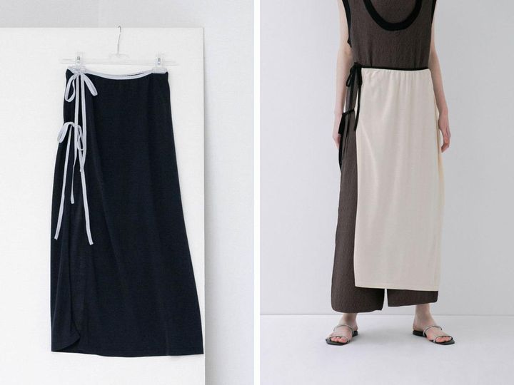 画像: 「layered piping skirt」各￥14,300 出典：ラート