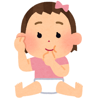 指しゃぶりのイラスト（女の子）
