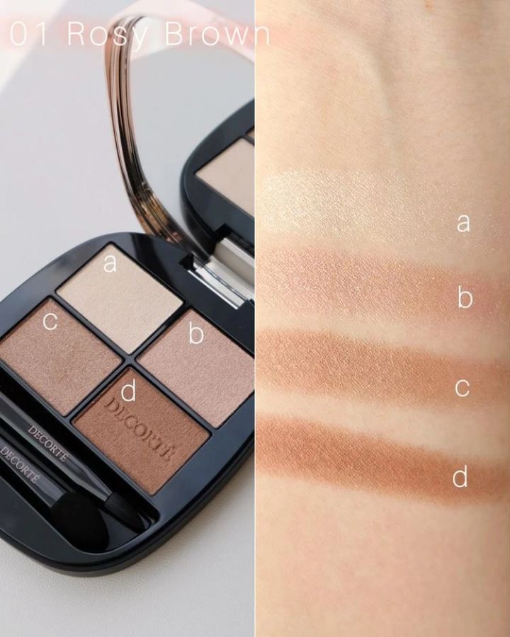 コスメデコルテ スキンシャドウ デザイニング パレット 01 Rosy Brown のスウォッチ