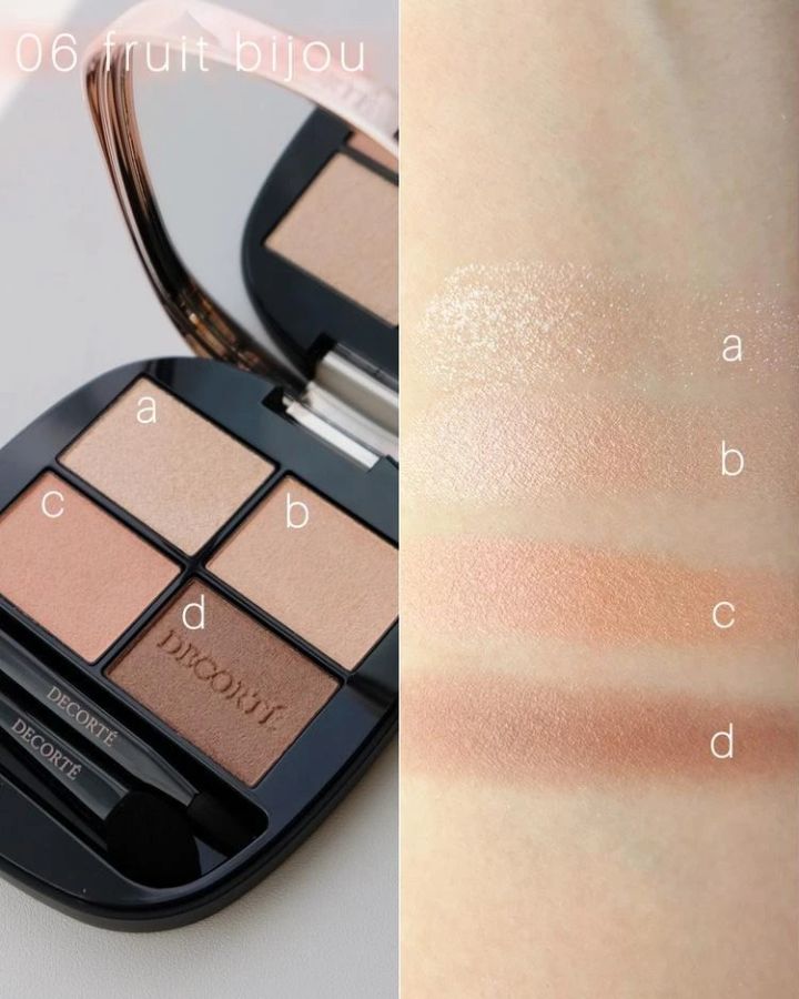 コスメデコルテ スキンシャドウ デザイニング パレット 06 fruit bijou のスウォッチ