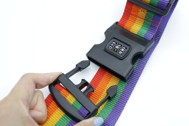 ダイソー スーツケースベルト（3桁ダイヤル式） 暗証番号 使用例