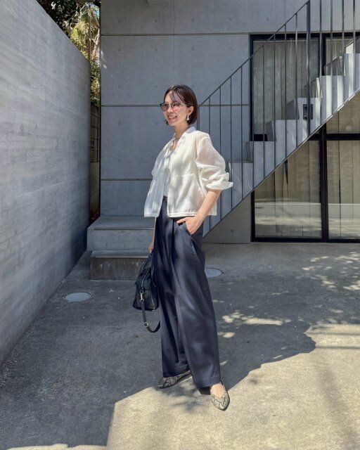 シアーブルゾンと合わせてトレンドコーデ