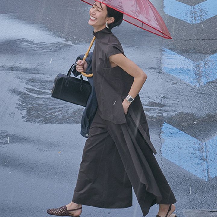 ル フィルの撥水スカート見えパンツセットアップ